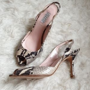 Isaac Mizrahi snakeskin slingbacks sz7.5